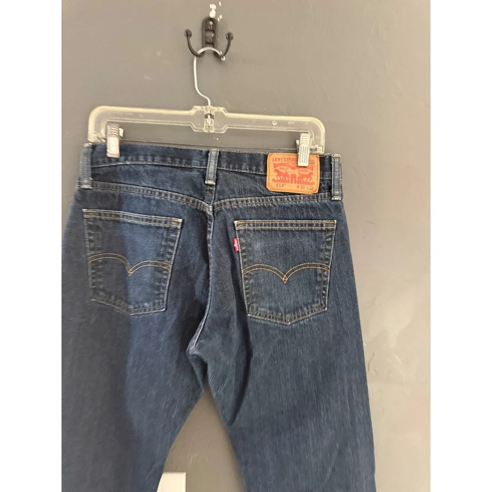 Levis 514 Straight Fit Jeans Mens 31x32 Dark Wash Indigo Denim 100% Cotton